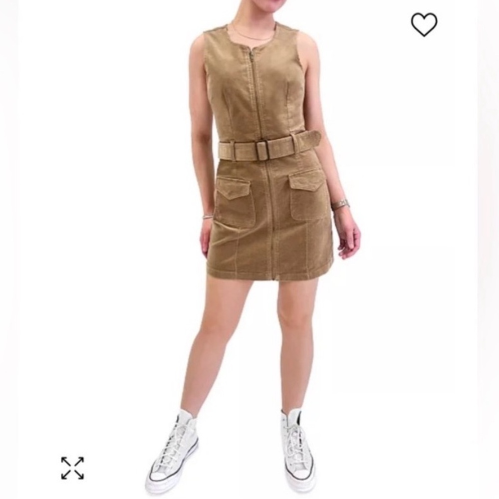 Abrand Tan Corduroy Dress